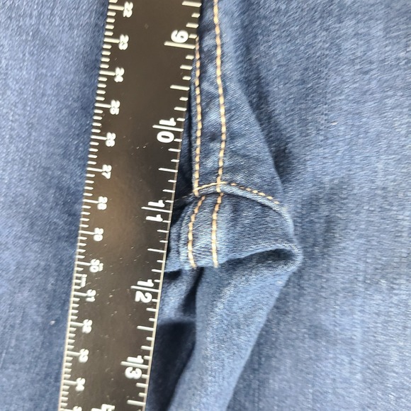 Seven7 Jeans Womens 10 Blue Slim Flare Leg Dark Wash Denim - Picture 4 of 12